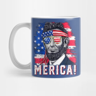 MERICA Abraham Lincoln 4th Of July Mug